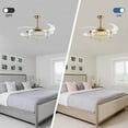 thumbnail image 3 of HOOMEDELIER 52" Crystal Ceiling Fan with Light Remote/App Control,Modern Dimmable Led Ceiling Fan with 4 Retractable Fan Blades for Living Room Bedroom-Gold, 3 of 8