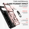 thumbnail image 2 of for Google Pixel 9a Rugged Phone Case with Sliding Camera Cover, Kickstand TPU Bumper Drop Proof Durable Military Grade Protective Case Cover for Google Pixel 9a, Rosegold, 2 of 9
