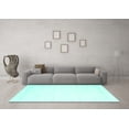 thumbnail image 3 of Ahgly Company Indoor Rectangle Solid Turquoise Blue Modern Area Rugs, 2' x 5', 3 of 4