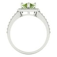 thumbnail image 4 of Halo Engagement Ring for Women - 2.36ct Natural Peridot in 14K White Gold Promise Ring, 4 of 6