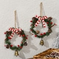 thumbnail image 5 of AYktou 10.4 Inch Christmas Wreath, Pines Cones Bow Bells Pendant Rattan Ornaments Pines Needle Rattan Wreath for Kitchen Window Cabinets Fireplace Wall Decor Outdoor & Indoor Decor, 5 of 7