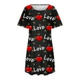 thumbnail image 5 of UFOUND Sleepwear Womens Short Sleeve Love Printing Sleepshirt O-Neck Cute Nightdress Comfy Nightgown Dress Pajamas Homewear Loungewear Nightwear Everyday, 5 of 6