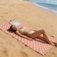 thumbnail image 6 of Lksixu 2 in 1 Convertible Beach Towel & Backpack, Vintage Turkish Microfiber Beach Towel with Inner Zip Pocket, Sand Free Quick Dry Bath Towel, Packable Beach Mat & Carry Bag for Pool Camping Travel, 6 of 7