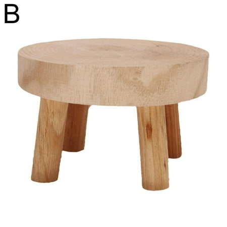 SharkTRUE Wood Plant Stand, Plant Riser Stands, Mini Round Low Short Plant Stands, Pot Decorative Stan Planter Plant