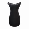thumbnail image 4 of ZEHJUHAN Women's Solid Color V-Neck Sleeveless Bodycon Dress With Zipper&Slit And Print For Summer Party Black hot diamond，XXL, 4 of 6
