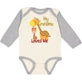 thumbnail image 3 of Inktastic My Grandma Loves Me Giraffe Boys or Girls Long Sleeve Baby Bodysuit, 3 of 5