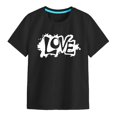 thumbnail image 4 of Tkrady Toddler Girls Shirts Valentine's Day New Round Neck Short Sleeve Cute Shirts Tops, Sizes 1-12 Years, 4 of 6