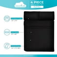 thumbnail image 2 of DREAMCARE - Bed Sheets Set - Full Size Sheet with Side Pocket - 4pcs Set, 15 inches, Black, 2 of 7