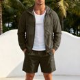 thumbnail image 2 of JFOPQVSM Men’s Tracksuit Sweatsuits Full Zip Long Sleeve Hooded Jacket and Shorts Athletic Casual Workout 2 Piece Set Men Set, 2 of 4