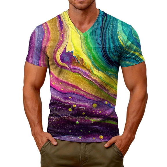 CONZONE Mens Tshirts Short Sleeve T-Shirts for Men Casual Tie Dye Crew Neck Lightweight Tees Cozy Summer Tops
