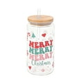 thumbnail image 4 of 2pcs Christmas Glass Cups 16 oz Xmas Mason Jars with Lids & Straws Cute Colored Xmas Mugs for Water Juice Milk Christmas Gifts - E, 4 of 7