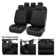 thumbnail image 4 of Luzkey Fundas de asiento de coche de piel sintética, lavables, fundas para asientos delanteros y traseros, protector impermeable clásico para vehículos, SUV, accesorios para coche, color negro, 4 of 7