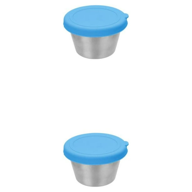 Taza de condimentos Kearding con tapas coloridas recipiente para aderezos para ensaladas Azul 2Conjunto