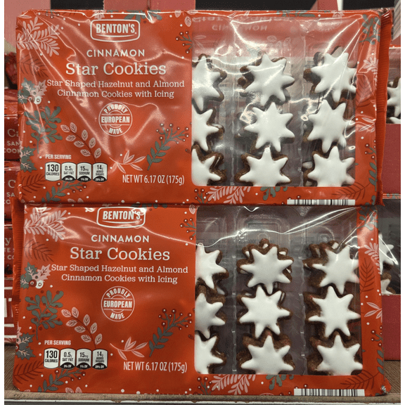 Benton's Cinnamon Star Cookies 6.17oz 175g (2 Bags)