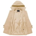thumbnail image 3 of Chrisuno Women Double Breasted Pea Coat Winter Mid-Long Trench Coat Belt Khaki S, 3 of 4