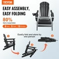 thumbnail image 2 of VEVOR Chaise Adirondack en Plastique Ensemble de 2 Pliable pour Foyer Résistant aux Intempéries Noir, 2 of 9