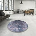 thumbnail image 3 of Ahgly Company Indoor Round Mid-Century Modern Purple Oriental Area Rugs, 8' Round, 3 of 6