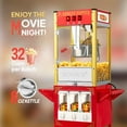 thumbnail image 2 of ROVSUN Popcorn Machine Movie Theater Style with Cart & Wheels, 8 Ounce Kettle Makes Up to 32 Cups Popcorn Maker with Candy Dispensers Scoop Oil Spoon & 3 Popcorn Cups for Commercial Home, 850W, 2 of 8