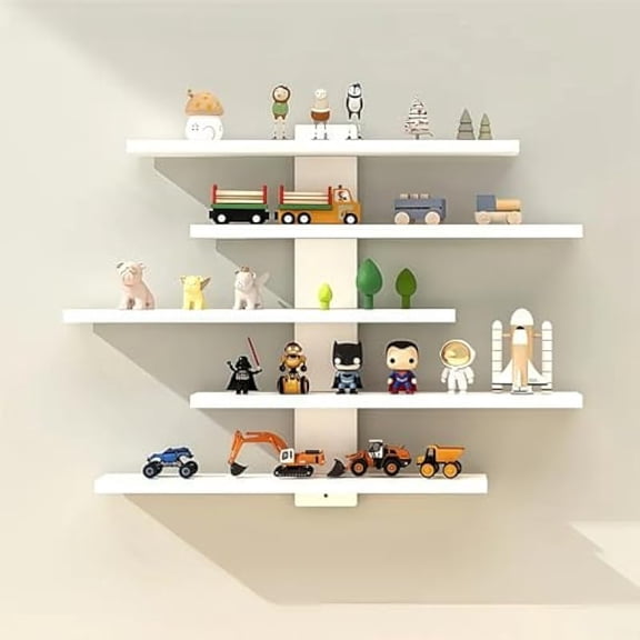 5-Tier White Wall-Mounted Storage Shelf