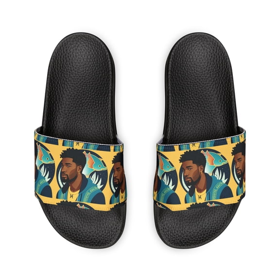 Pisces Zodiac Men's PU Slide Sandals