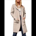 thumbnail image 2 of Abrigo Informal Cómodo de Lana con Solapa para Mujer, Chaqueta Informal de Moda, Abrigo , Ropa de Otoño e Invierno Albaricoque L, 2 of 10