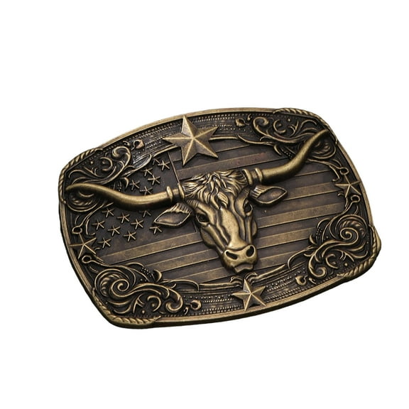 Vintage Metal Buckle for Men Engraved Bullhead Waist Belt Buckle for Pants Ethnic Belt Clasp Waistband Accessories