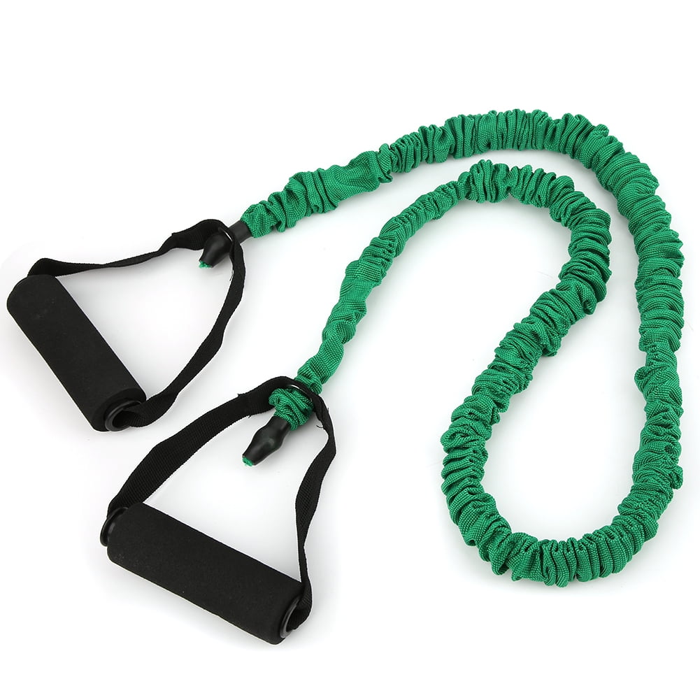 Riousery Anti-Break Elastic Yoga Resistance Band with Protective Cloth Cover for Indoor Power Training, Pilates and Fitness, Home Gym Equipment Exercise Pull Rope, Green 10lb / 4.5kg