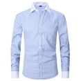 thumbnail image 2 of LODIENY Men's Stretch Big and Tall Regular Fit Long Sleeve Dress Shirts Lightweight Business Casual Button Down Shirts with Pocket Sky Blue L, 2 of 3