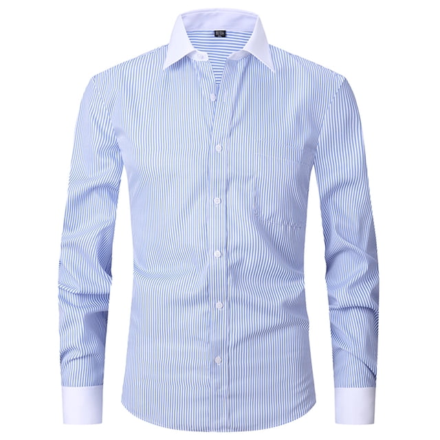 Blusa y camisa de manga larga con cuello vuelto para hombre, cárdigan liso con cuello vuelto, blusa de negocios con botones