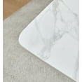 thumbnail image 3 of Montary 63 inch Engineered Stone Kitchen Dining Table Set with 6 Chairs,Carrara White Top with Gold Solid Carbon Steel Base, 3 of 6