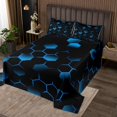 thumbnail image 2 of Erosebridal Geometric Hexagon Quilt Sets for Queen Size Bed,Gradient Bed Set,Neon Decor,Lightweight,3pcs, 2 of 5
