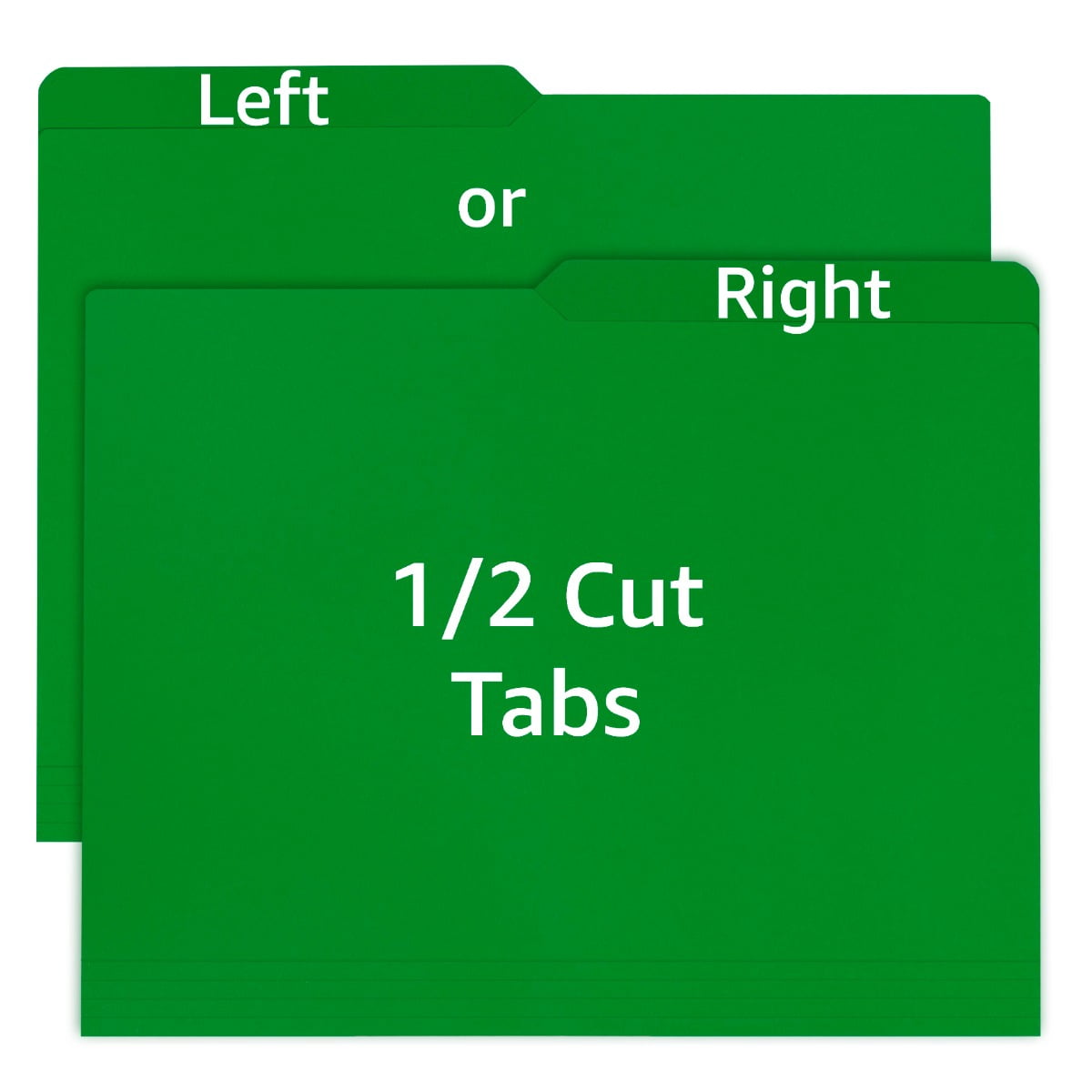 UOFFICE File Folder Letter Size 1/2 Cut Tab 100 Count, 1 Pack, Deep Green