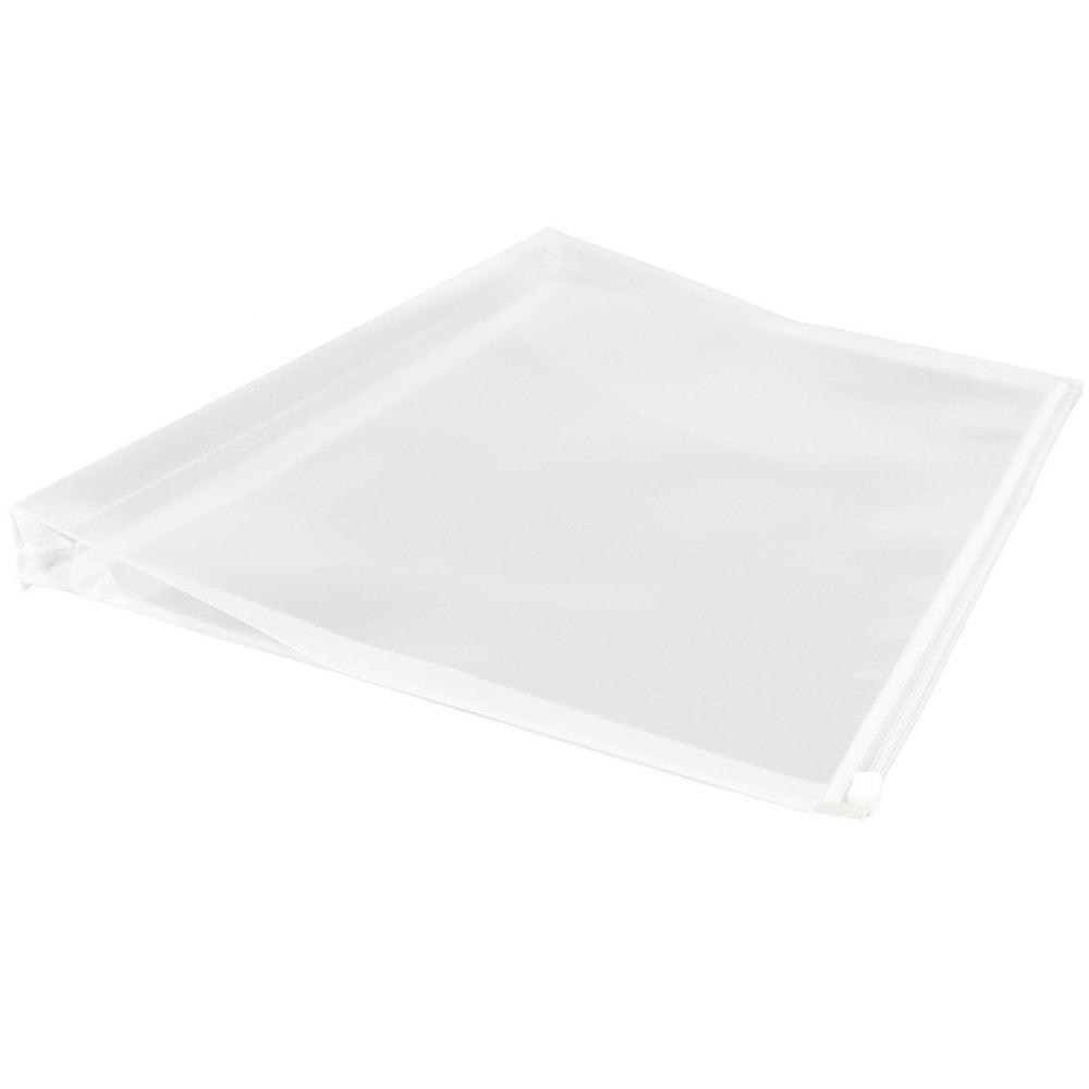 JAM PAPER Plastic Envelopes with Zip Closure & Business Card Slot