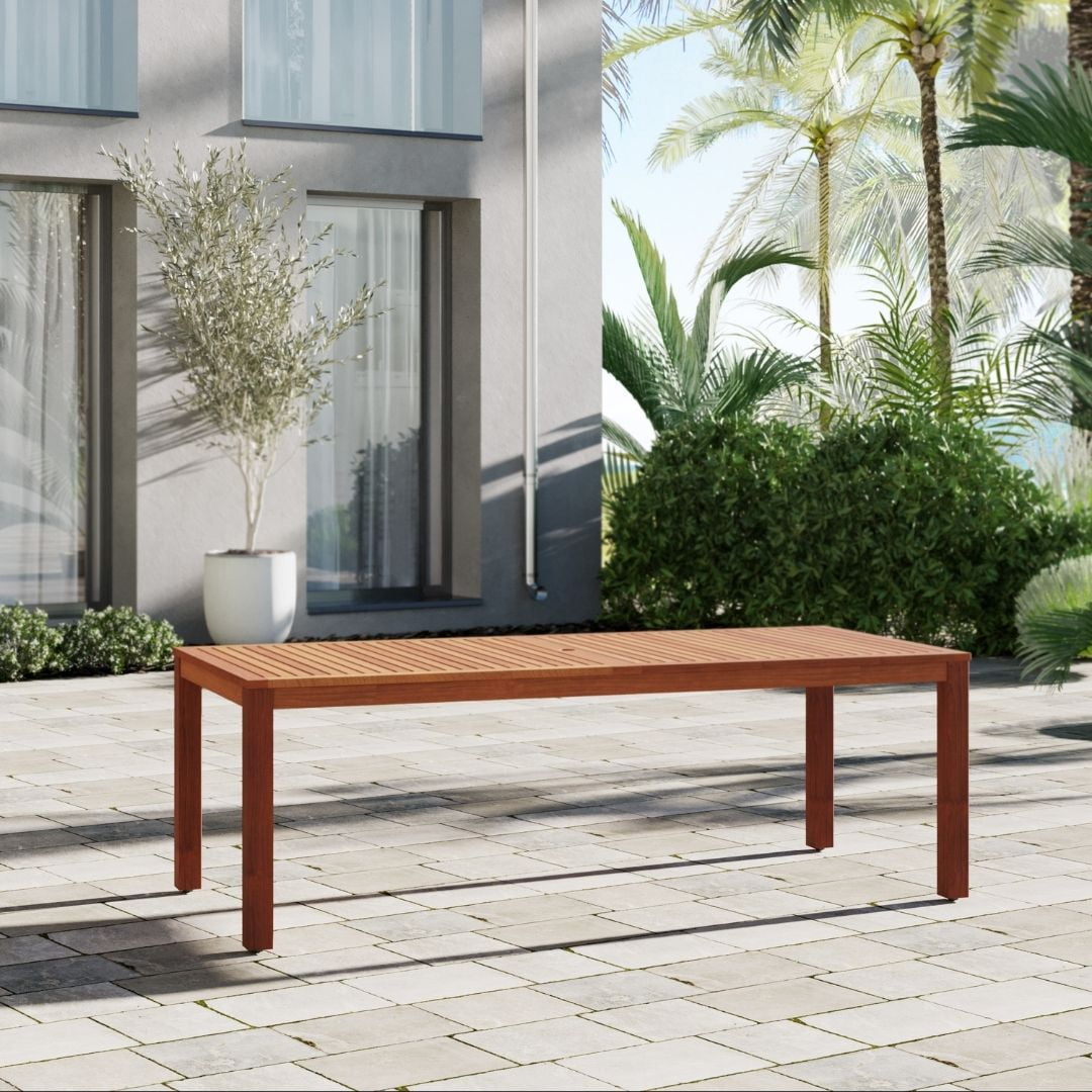 Amazonia Paraty 9-Piece Patio Dining Table Set | Eucalyptus Wood & Aluminium| Ideal for Outdoors and Indoors, White