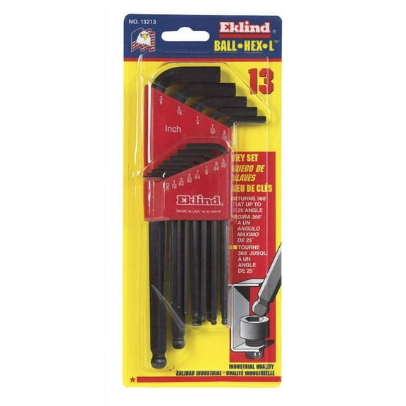 1PC Eklind Eklind 13213 Long Ball Hex-L Key Set, 13 Piece