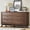 Walnut, variant on Fluted 6 Drawers Dresser for Bedroom, 55" Mid Century Modern & Chests of Drawers, Curved Profile Design, TV Stand, Wood Storage Dresser for Entryway, Hallway, Black