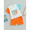 thumbnail image 3 of Bagilaanoe 2pcs Toddler Baby Boy Short Pants Set Print Short Sleeve T Shirt Tops + Shorts 6M 12M 18M 24M 3T Kids Casual Summer Outfits, 3 of 8