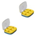 thumbnail image 3 of Transemion Impact-Resistant Pill Case Lightweight And Anti-Corrosion For Travel Sealing Yellow-6 Slots 2Set, 3 of 6