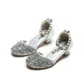 thumbnail image 2 of Mikilon 5-12 Years Girls Princess Shoes Sequin Pearl Chain Non-slip Shoes Small Leather High-heeled Shoes, 2 of 6