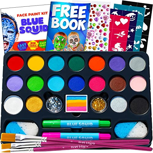 Kit de pintura facial Blue Squid 22 colores 160 piezas para niños