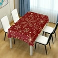 thumbnail image 7 of SKYSONIC Christmas Snowflake Tablecloth Waterproof Washable Polyester Square Table Cover Durable Tablecloth for Kitchen Dining Table Party Decor (54 X 72 Inch), 7 of 7