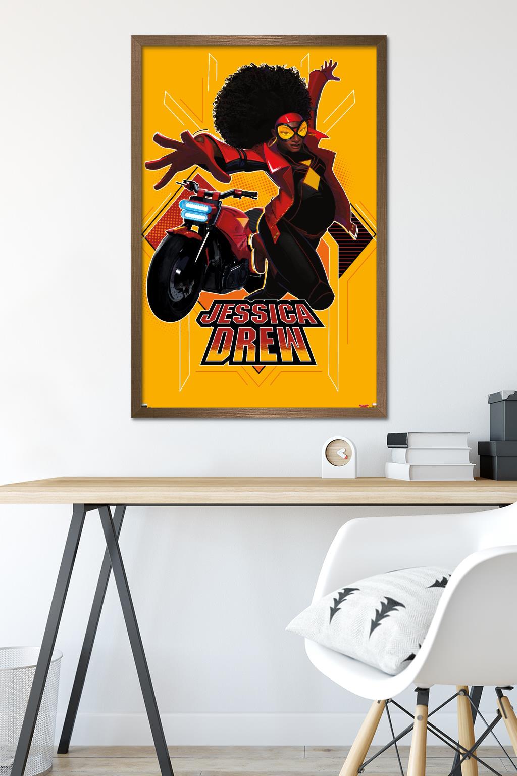 Marvel Spider-Man: Across the Spider-Verse - Jessica Drew Wall Poster, 22.375" x 34" Framed