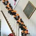 thumbnail image 5 of YgkuHd Halloween Garland, 2pcs Halloween Black Vines Artificial Maple Leaf Vines Artificial Green Plant Halloween Decoration for Halloween Thanksgiving Fireplace Mantel Decor​​, 5 of 6