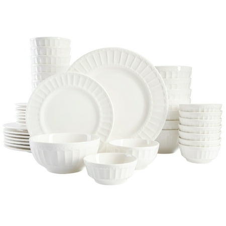 

Gibson Home Gracious Dining Gourmet Expressions 40 Piece Embossed Porcelain Dinnerware Set