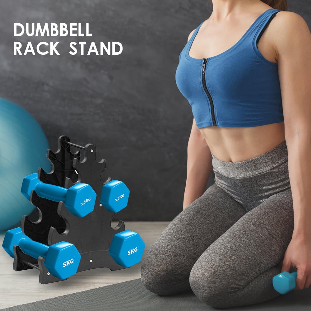 Suodoka 5‑Tier Dumbbell Rack Stand – Durable PP Plastic Tree‑Shaped Bracket for Home, Gym, Office Storage