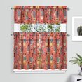 thumbnail image 2 of Cactus Kitchen Curtains Set of 3, 27.5x36in Polyester Window Valance and Tier Panels, Cute Succulent Plant Short Curtains for Kitchen, Café, RV, or Farmhouse Decor, 2 of 6