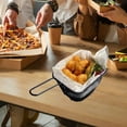 thumbnail image 4 of Black Mini French Fries Basket Stainless Steel Snack Holder For Food Tableware Kitchen Use 1Pc Portable With Handles Dimensions 4.3X3.5X2.5 Inches Net Weight 0.17 Lb, 4 of 6