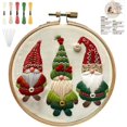 thumbnail image 1 of Kit de bordado YOUDRN con diseño de belén navideño con forma de gnomo, 20 cm, 1 of 7