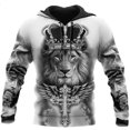 thumbnail image 3 of Sudadera con capucha con estampado 3D novedoso y divertido con estampado de animales, sudadera informal con capucha para hombres y mujeres, sudadera con capucha de manga larga de gran tamaño para homb, 3 of 5