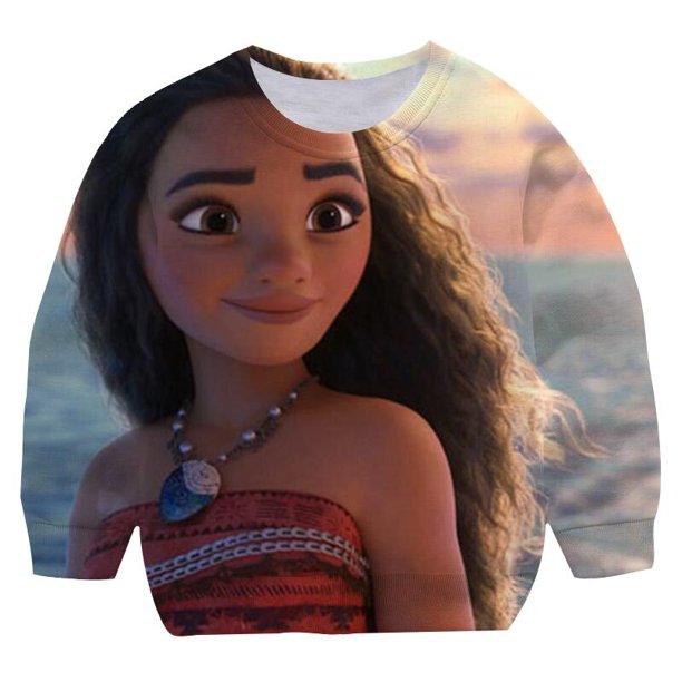 Sudaderas holgadas de princesa de Disney para niñas, jersey de manga larga con estampado de algodón en 3D, Tops para adolescentes, sudaderas con capucha de moda para niños 12M Gao Jinjia LED